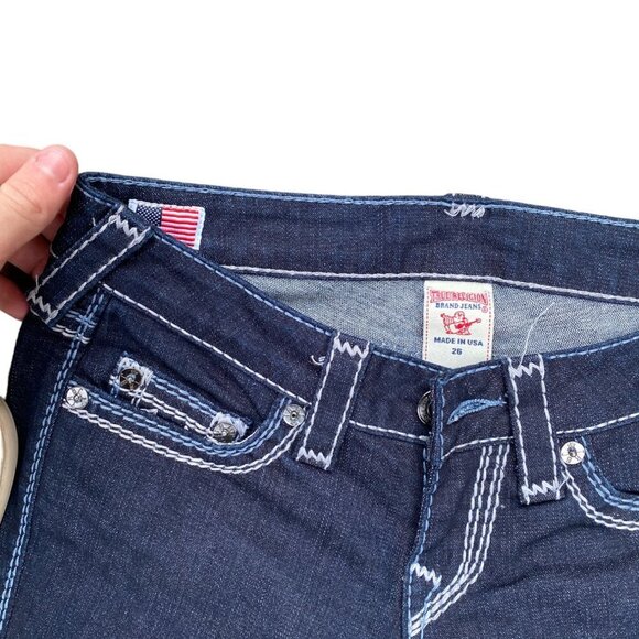 Vintage True Religion Jeans Size 26 ROPE STITCH Blue - Picture 2 of 6
